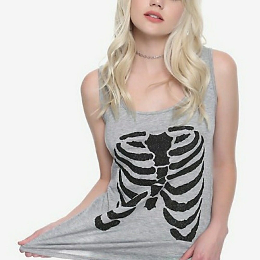 Sparkly Skeleton ribs Tank